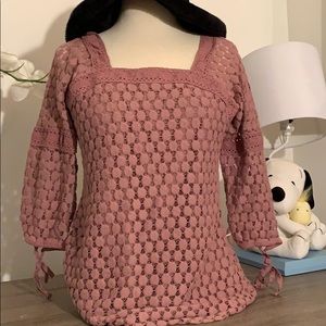 Solitaire blouse mauve color size large